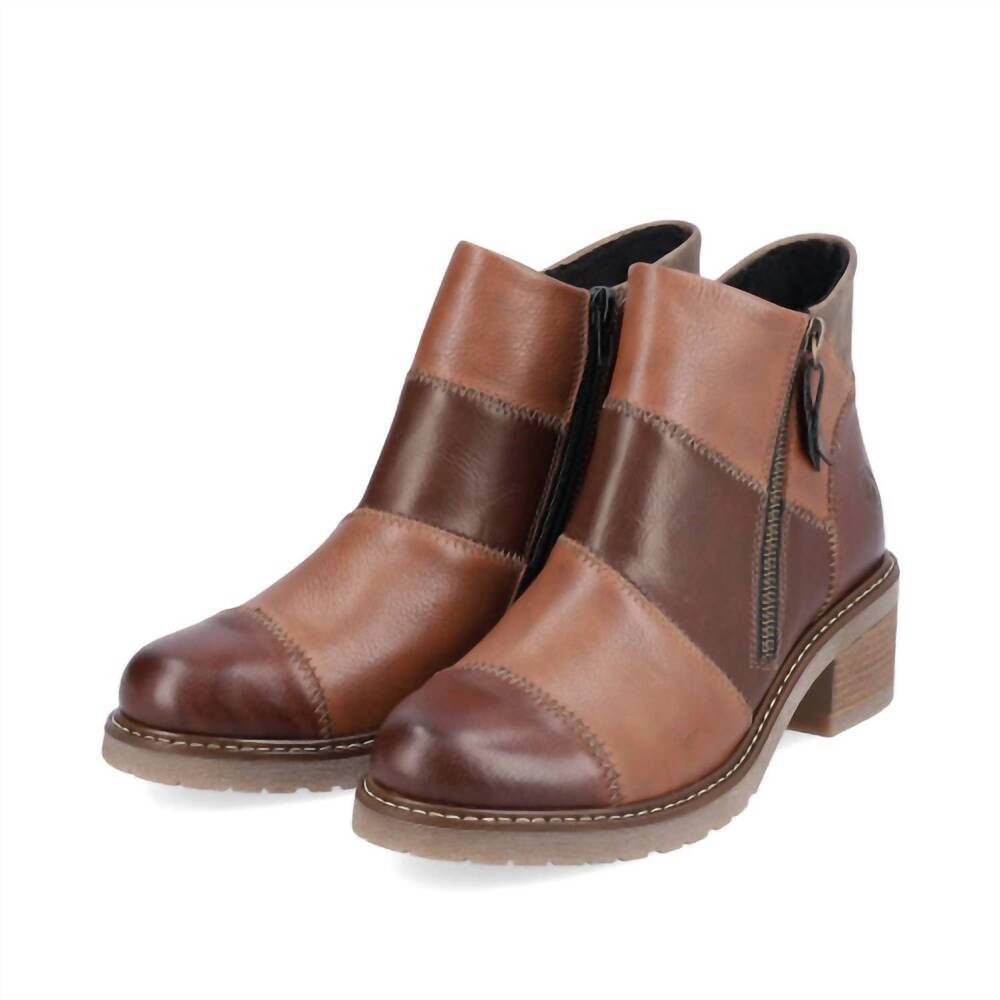 NEW RIEKER women's ankle boots in chestnut/amaretto/brown/brown